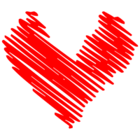 garabatear en forma de corazón sobre fondo transparente png