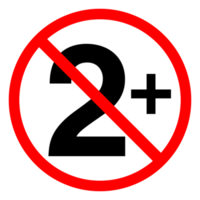 Age Ratting Sign Not Suitable for Children under 2 on Transparent Background png