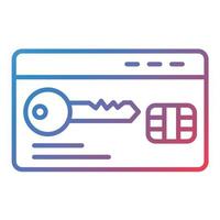 Keycard Line Gradient Icon vector