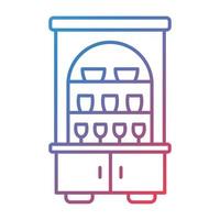 Cupboard Line Gradient Icon vector