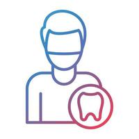 Male Dentist Line Gradient Icon vector