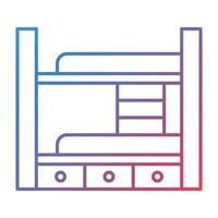 Bunk Bed Line Gradient Icon vector