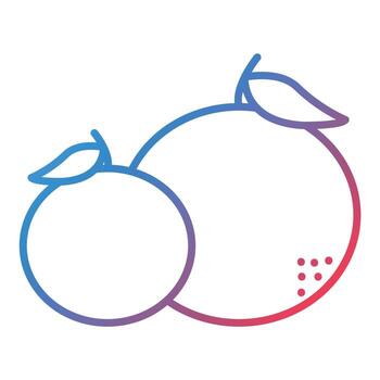 Tangerine Line Gradient Icon vector