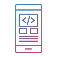 App Development Line Gradient Icon vector