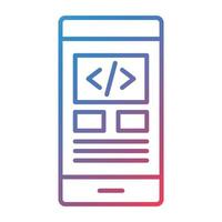 App Development Line Gradient Icon vector