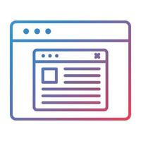 Browser Pop Up Line Gradient Icon vector