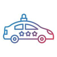 Police Car Line Gradient Icon vector