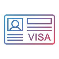 Visa Line Gradient Icon vector