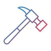 Hammer Line Gradient Icon vector