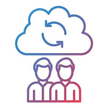 Team Sync Line Gradient Icon vector