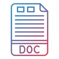 DOC Line Gradient Icon vector