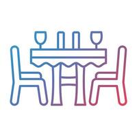 Dinner Table Line Gradient Icon vector