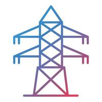 icono de gradiente de línea de torre eléctrica vector