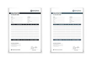 Minimal Black invoice template vector design.