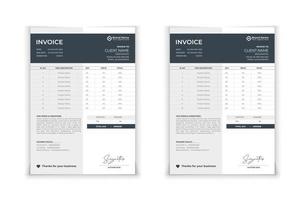 Minimal Black invoice template vector design.