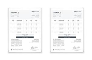 Minimal Black invoice template vector design.