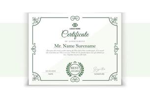 stylish certificate template design. vector