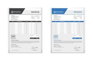 Minimal Black invoice template vector design.