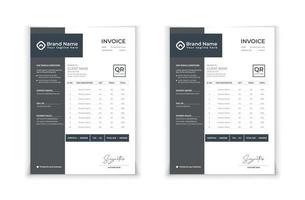 Minimal Black invoice template vector design.