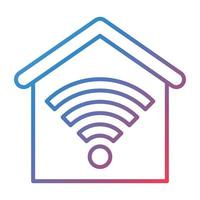 House Wifi Line Gradient Icon vector