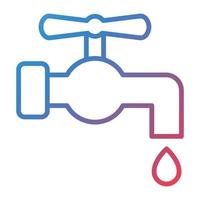 Water Tap Line Gradient Icon vector