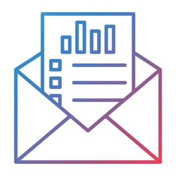 Email Statistics Line Gradient Icon vector