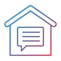 House Chat Line Gradient Icon vector