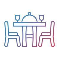 Dining Table Line Gradient Icon vector