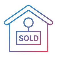 Property Sold Line Gradient Icon vector