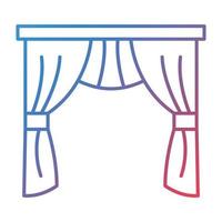 Curtains Line Gradient Icon vector