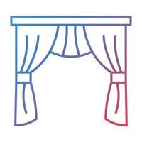 Curtains Line Gradient Icon vector