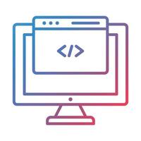 Website Code Line Gradient Icon vector