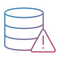 Database Alert Line Gradient Icon vector