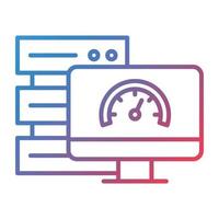 Database Speed Line Gradient Icon vector