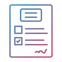 Exam Line Gradient Icon vector