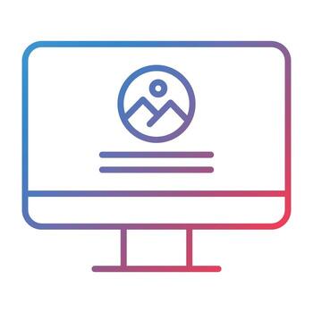 Computer Website Line Gradient Icon vector