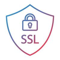 SSL Line Gradient Icon vector