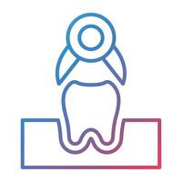Tooth Extraction Line Gradient Icon vector