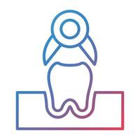 Tooth Extraction Line Gradient Icon vector