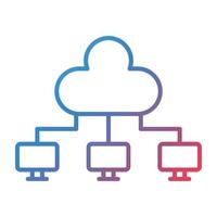 Cloud Computing Line Gradient Icon vector