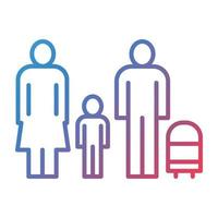 Family Line Gradient Icon vector