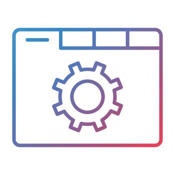 icono de gradiente de línea de configuración del navegador vector