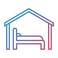 Accomodation Line Gradient Icon vector