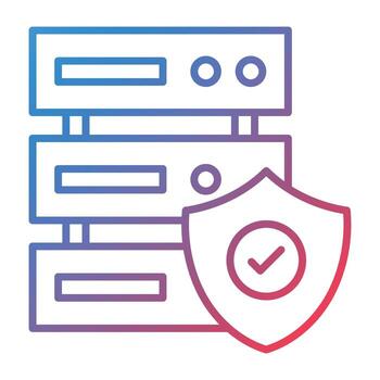 Database Security Line Gradient Icon vector