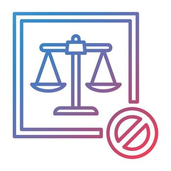 icono de gradiente de línea ilegal vector