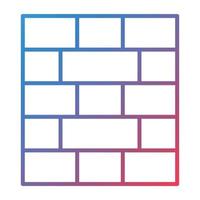 Brick Wall Line Gradient Icon vector