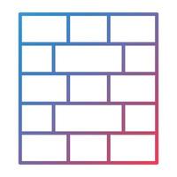 Brick Wall Line Gradient Icon vector