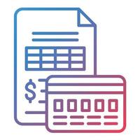 Invoice Payment Line Gradient Icon vector
