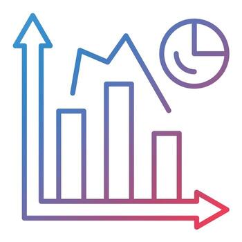 Bar Graph Line Gradient Icon vector