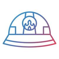 Firefighter Helmet Line Gradient Icon vector